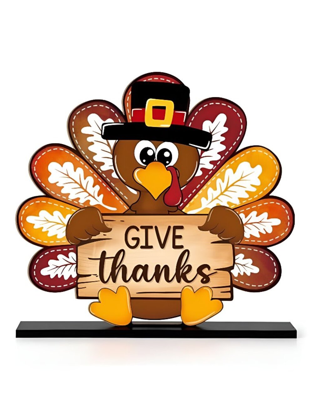 Thanksgiving Decorations Wooden Turkey Table Sign Fall Pumpkin Autumn Table